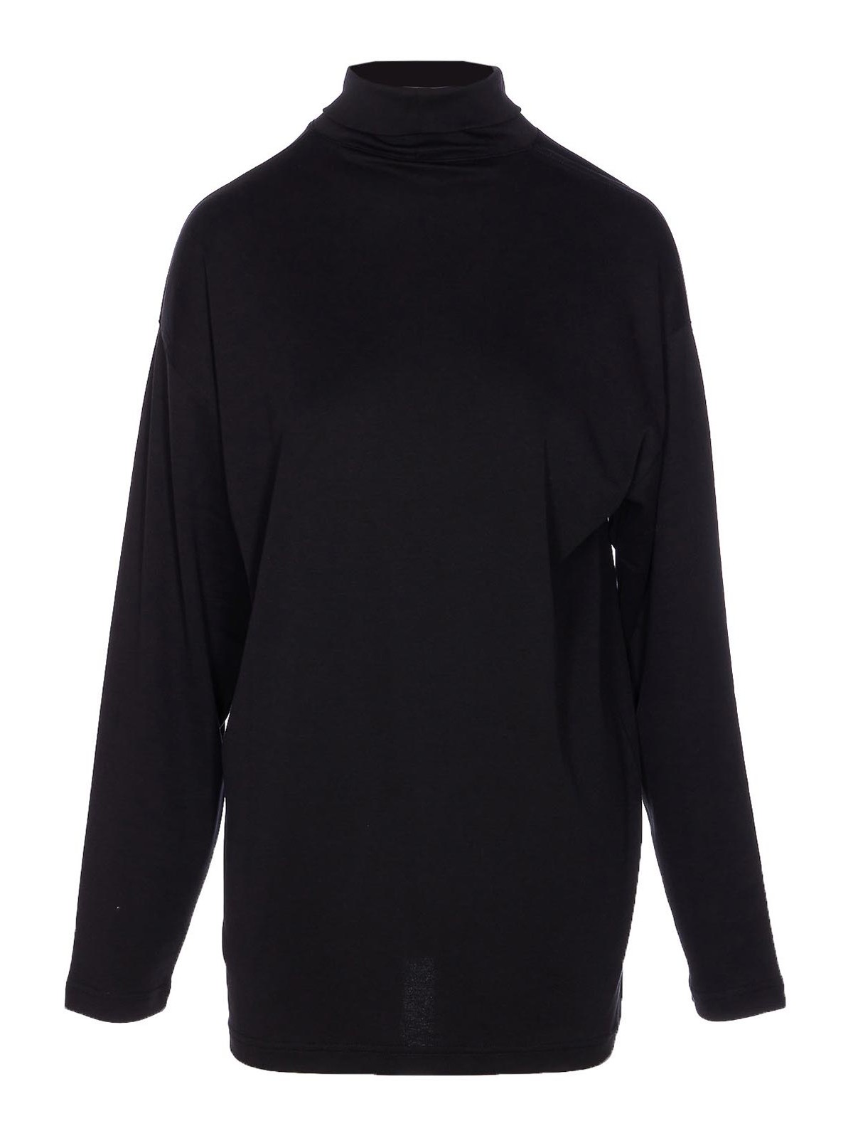Lemaire Relaxed Mock Neck Long Sleeves Top In Black