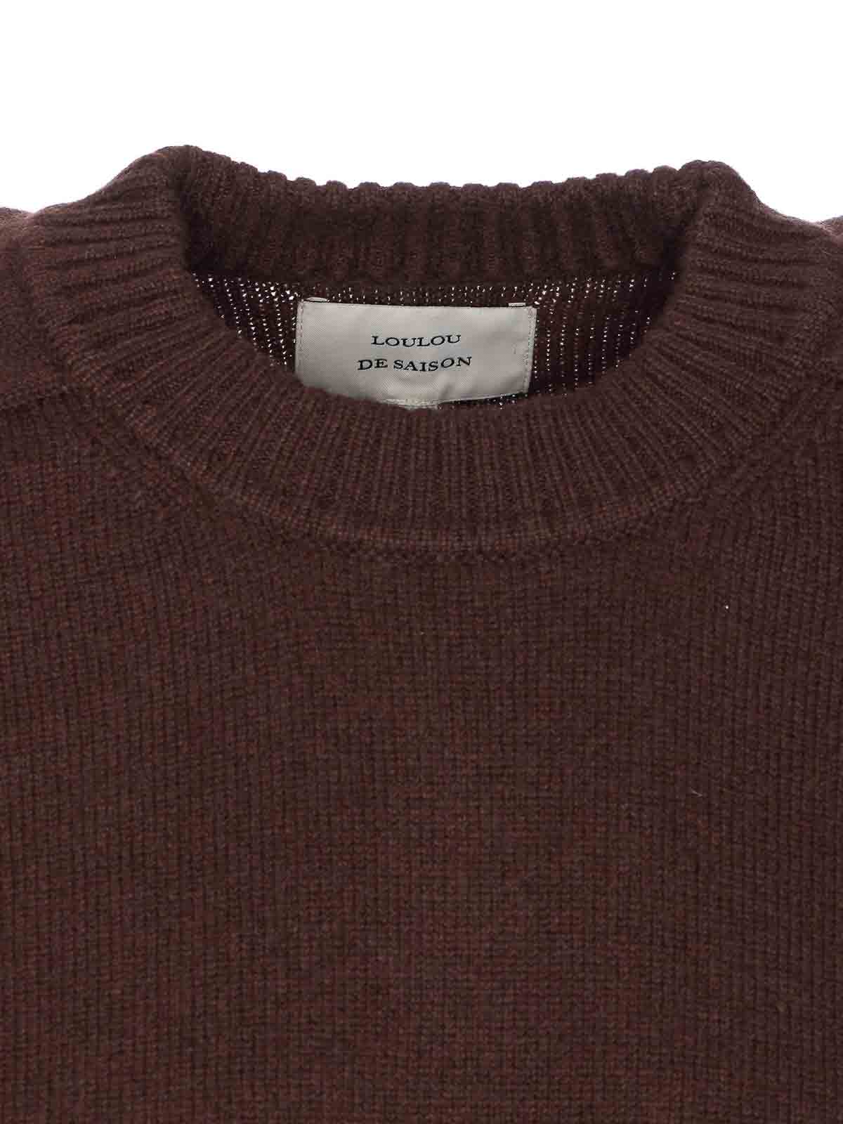 Loulou Studio Crewneck Knitwear Long Sleeves In Burgundy