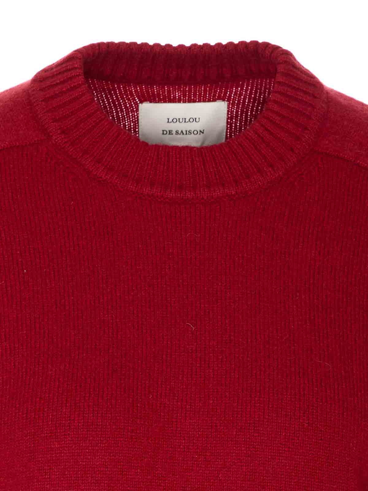 Loulou Studio Ribbed Crewneck Knitwear Long Sleeves In Red