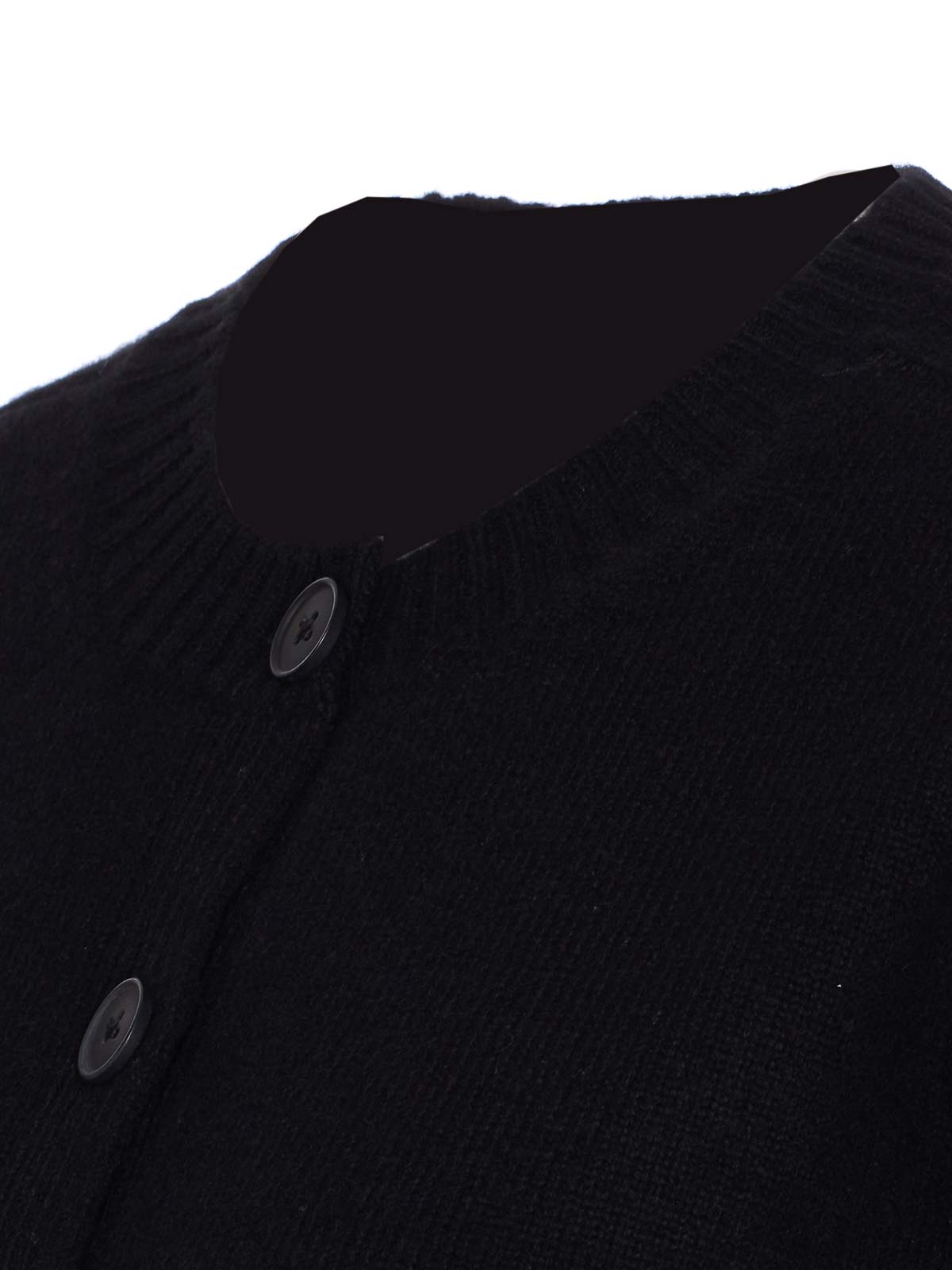 Loulou Studio Ribbed Crewneck Crop Knitwear With Long Sleeves In Black