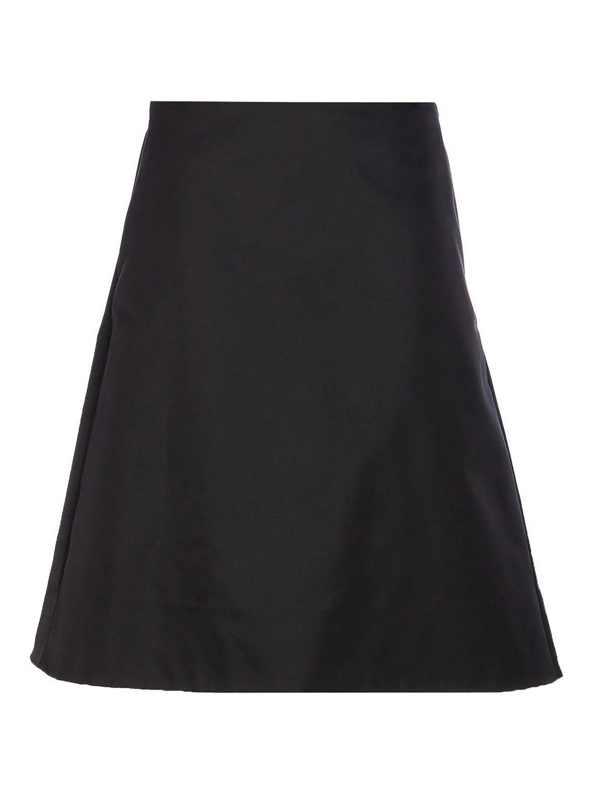 Alexander Mcqueen Alexander Mc Queen Flared Black Skirt In Silk Blend In Black