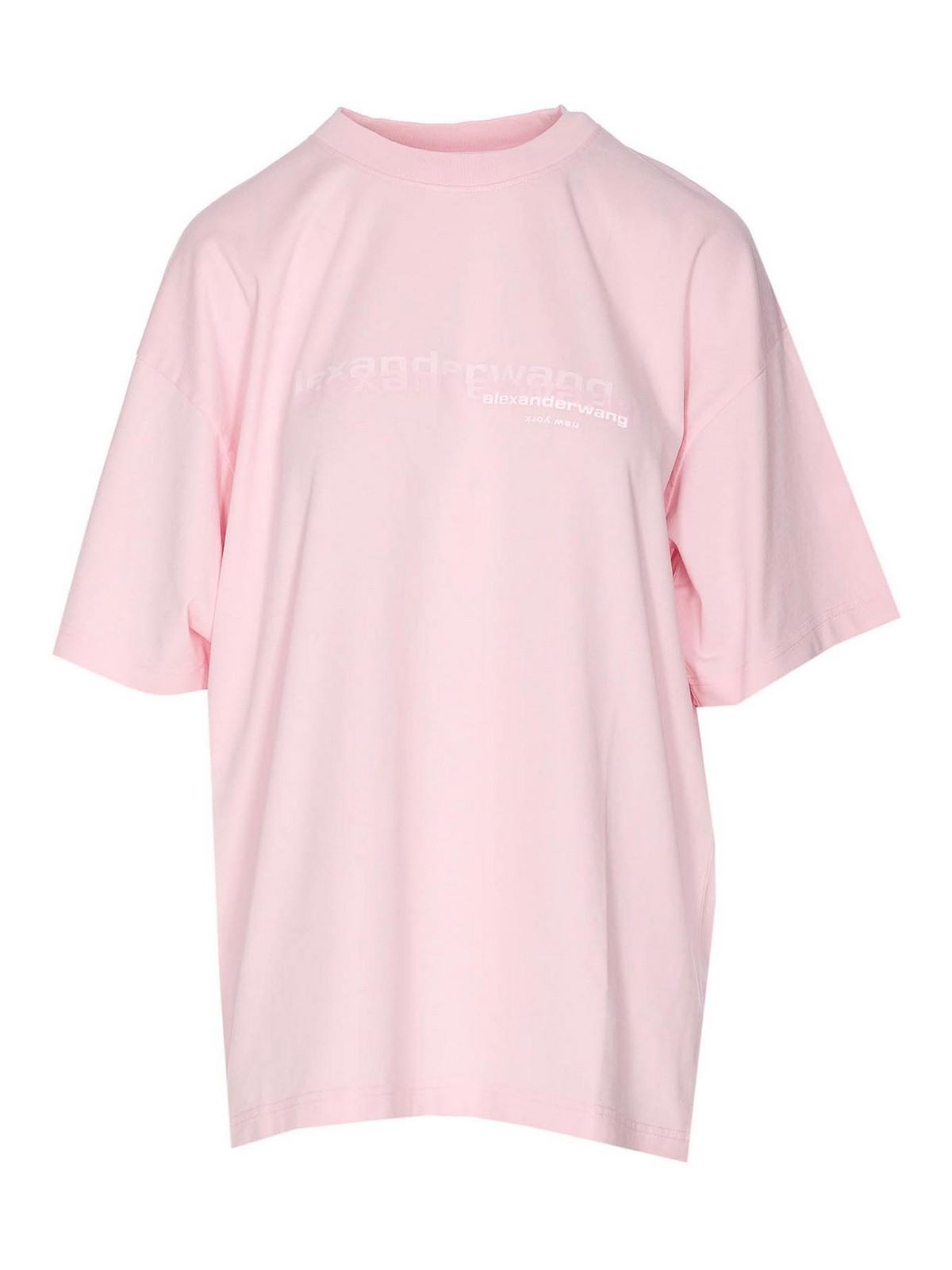 Alexander Wang Crewneck Short Sleeves T-shirt In Neutral