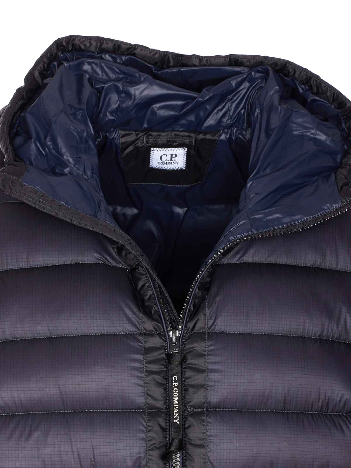 C.p. Company Micro-ripstop Quilted Jacket With Adjustable Hood In Blue