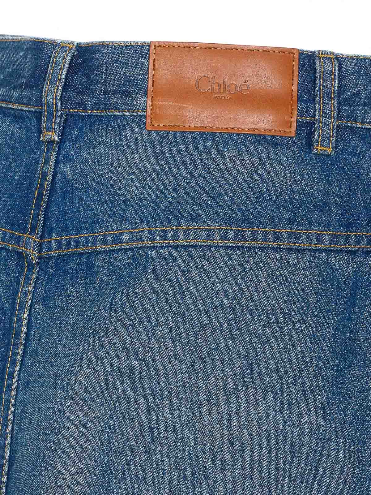 Chloé Knee-length Skirt In Washed Blue Denim Women In Blue