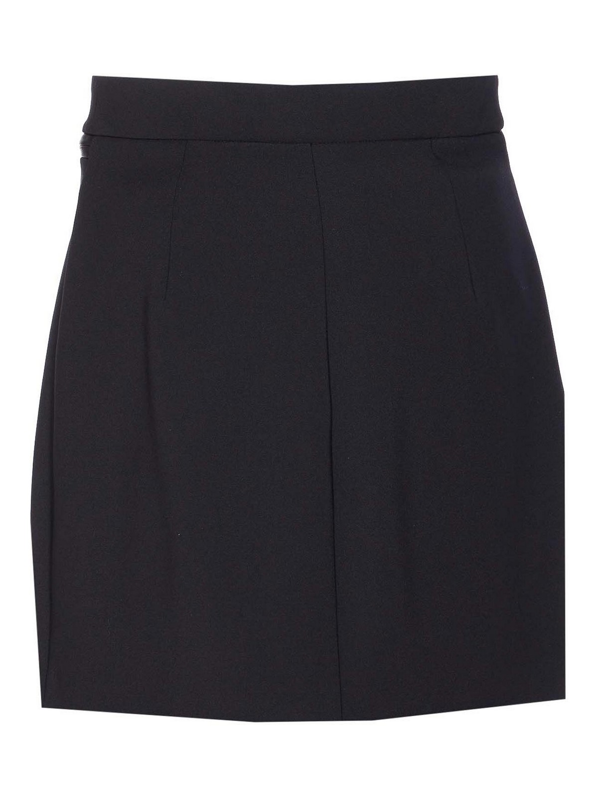 Elisabetta Franchi Mini Skirt With Front Slit In Black