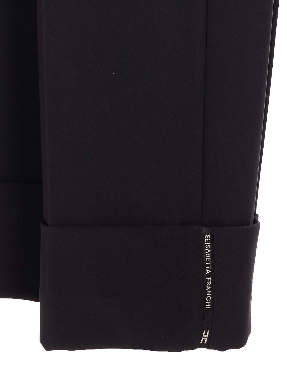 Elisabetta Franchi Tailored Wide Leg Cropped Trousers In Black
