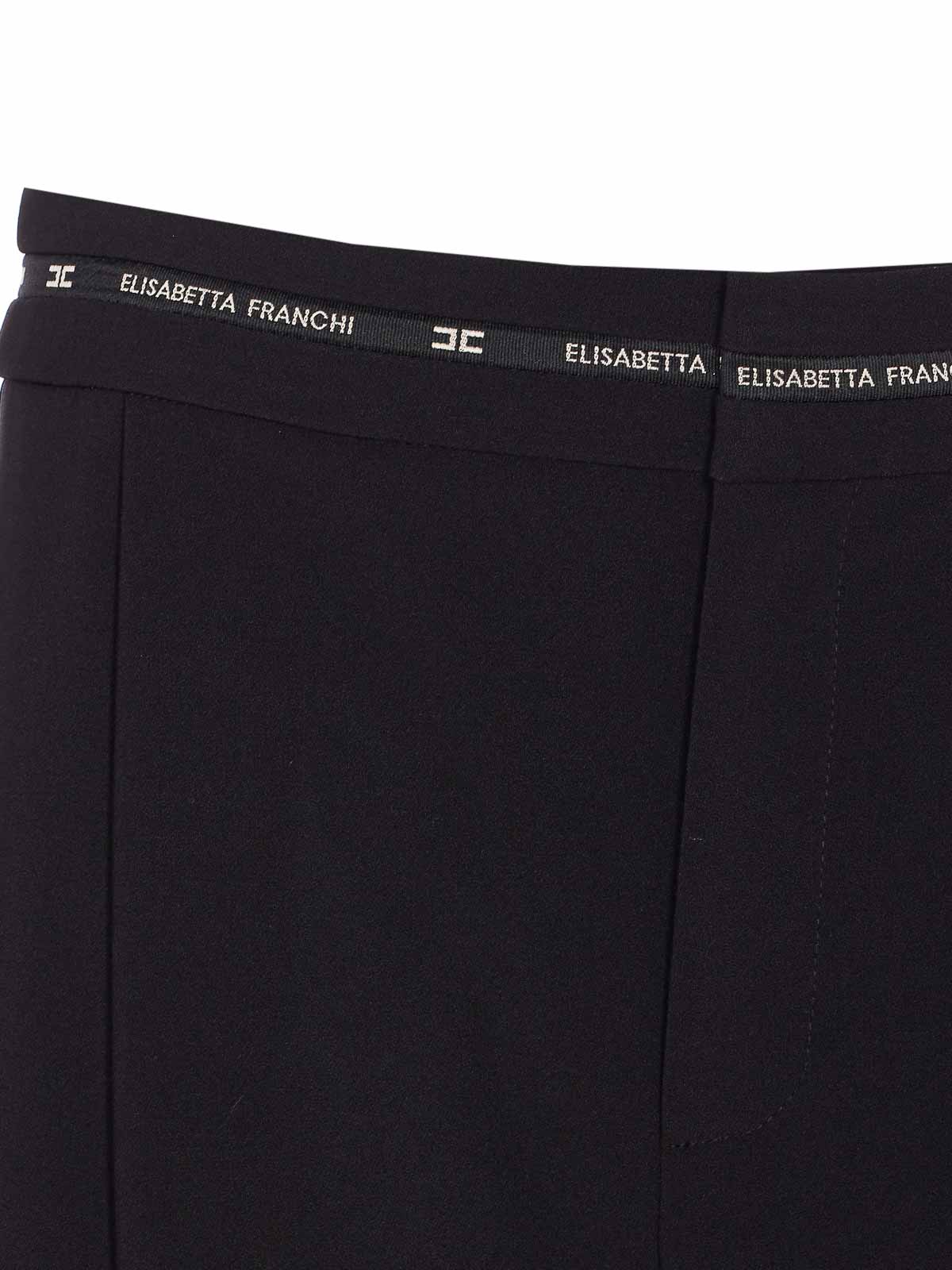 Elisabetta Franchi Tailored Wide Leg Cropped Trousers In Black