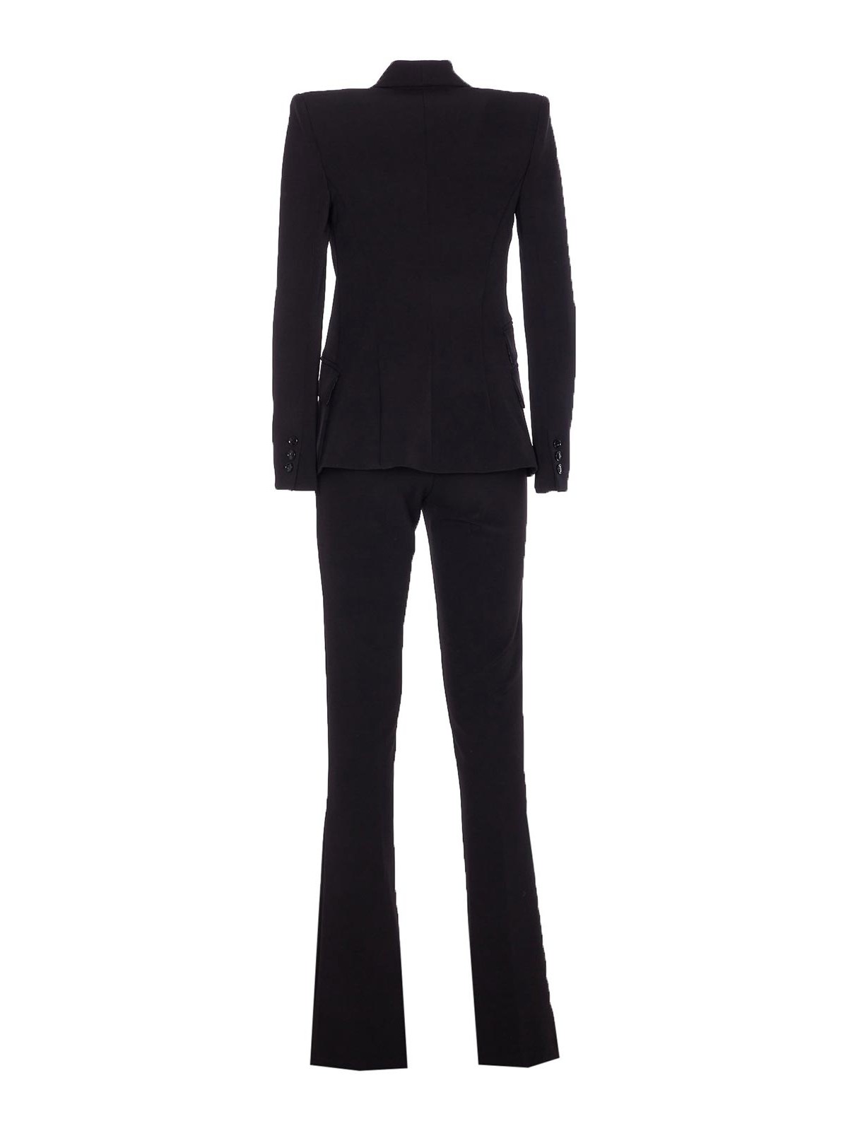 Elisabetta Franchi Tailored Black Suit With Fitted Blazer And Straight-leg Trousers In Black