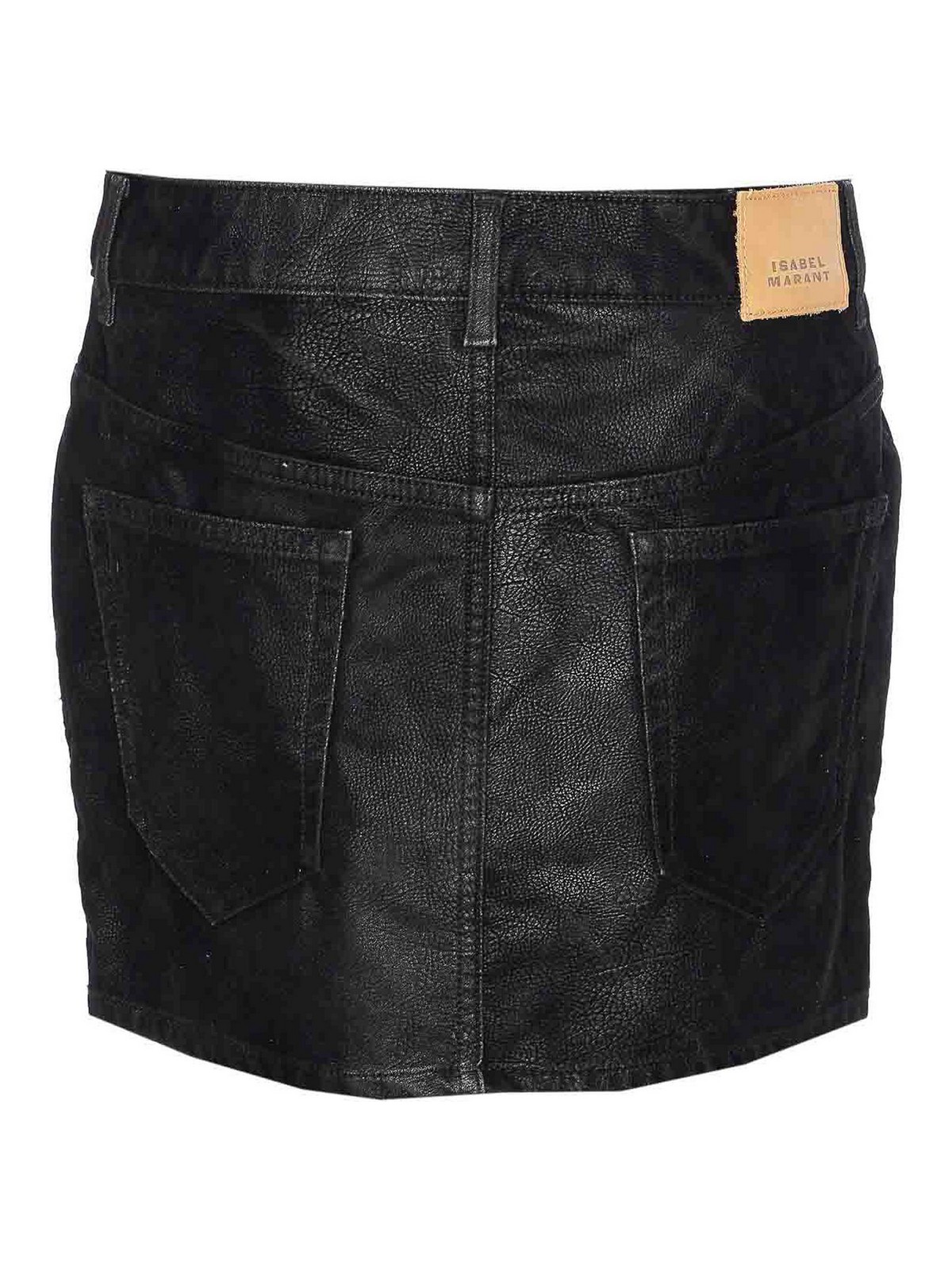 Isabel Marant Étoile Tailored Skirts With Pockets And Textured Finish In Black