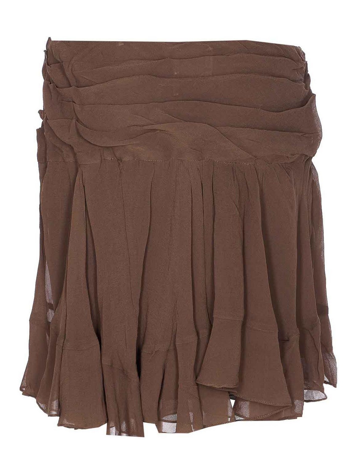 Isabel Marant Étoile Vibrant Green Skirt With Minimalistic Silhouette In Brown