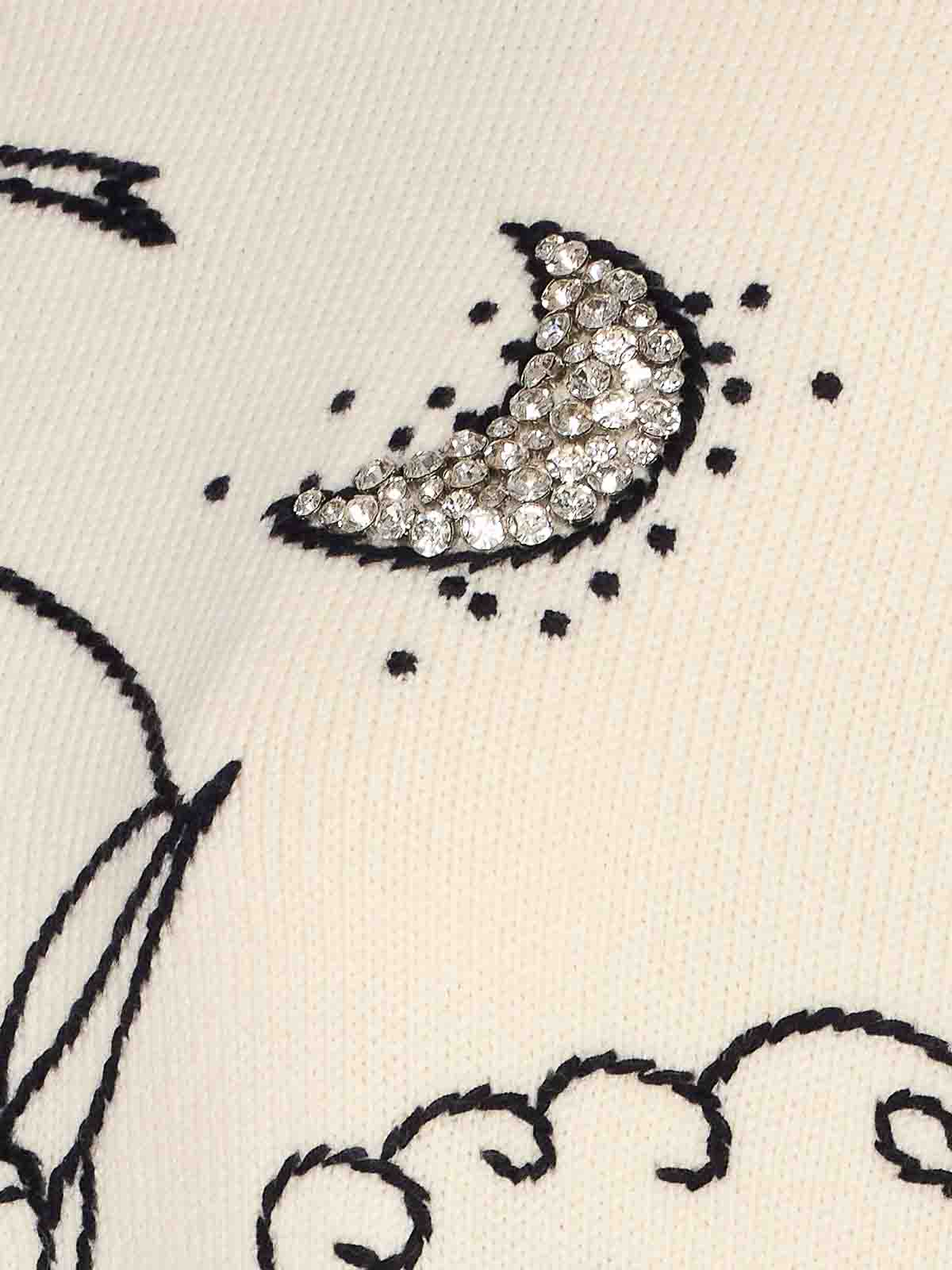 Pinko Patterned Crew-neck Sweater In White