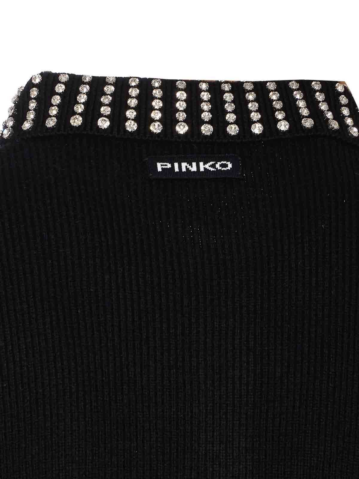 Pinko Black Wool-blend Sweater In Black