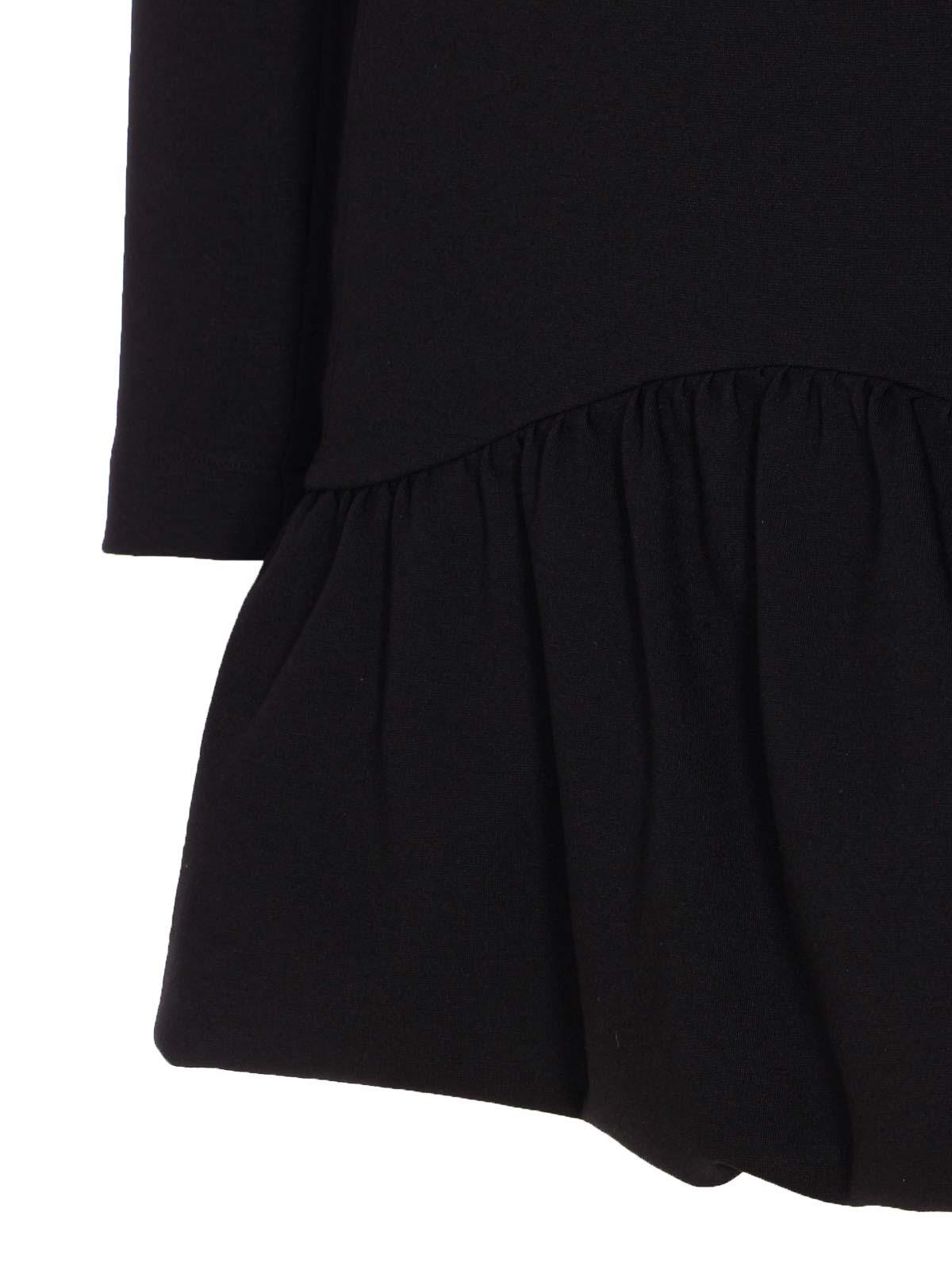 Pinko Flounced Square Neck Long Sleeve Dress In Black
