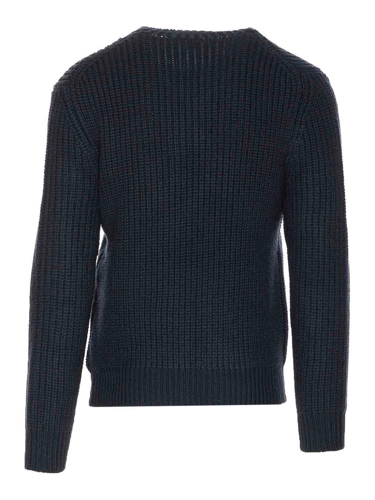 Tom Ford Mens Light Grey Crewneck Knitted Wool Cashmere Blend Jumper In Blue