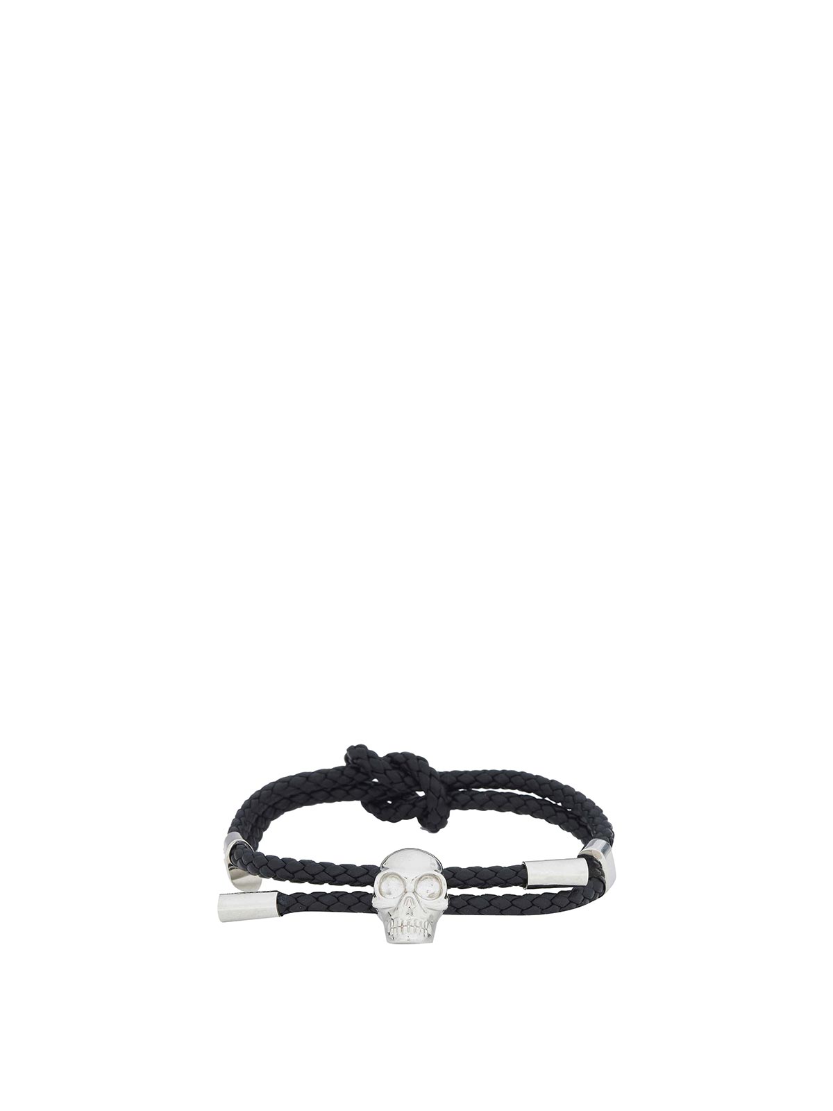 【Alexander McQueen】SKL LEATHER BRACELET◆8366881ALCA Alexander Mcqueen Leather Skull Bracelet - Black