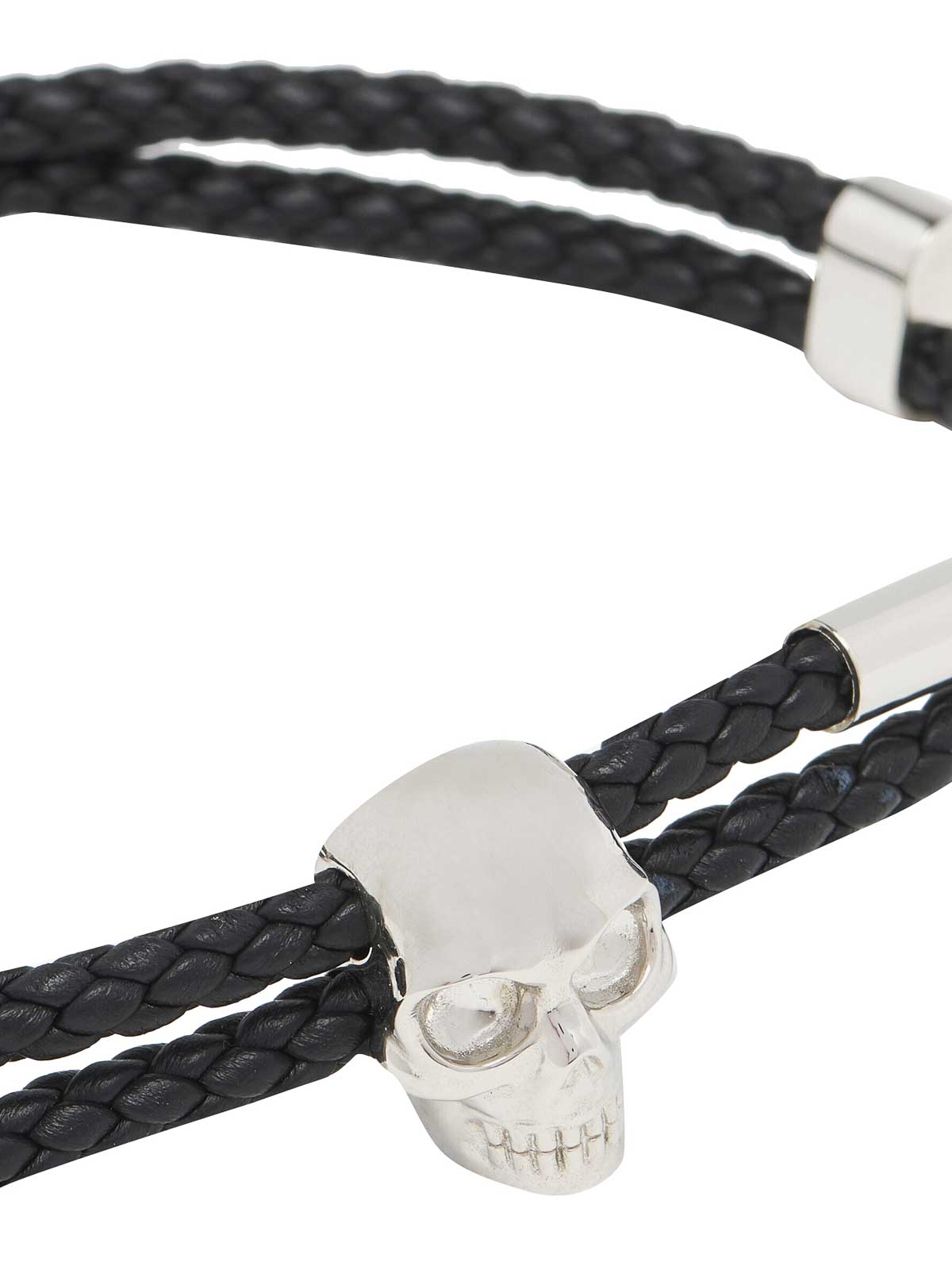 【Alexander McQueen】SKL LEATHER BRACELET◆8366881ALCA Alexander Mcqueen Leather Skull Bracelet - Black
