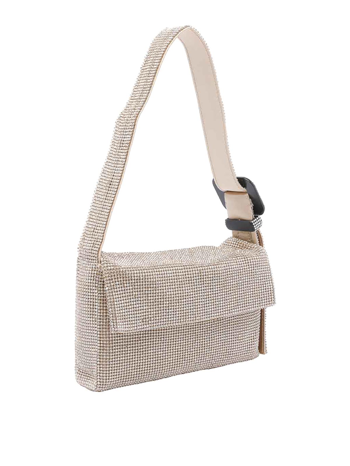 Benedetta Bruzziches Vittissima Crystal-embellished Shoulder Bag In Gold