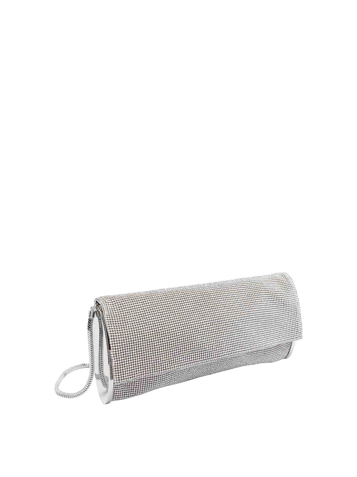 Benedetta Bruzziches Kate Crystal Crossbody Bag In Silver