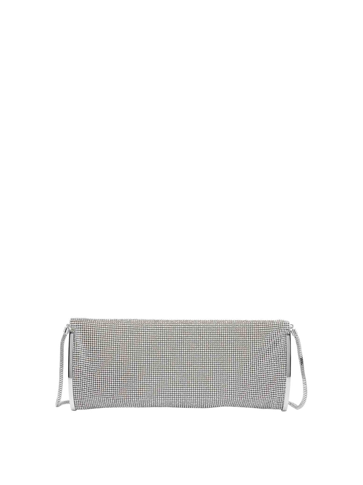 Benedetta Bruzziches Kate Crystal Crossbody Bag In Silver