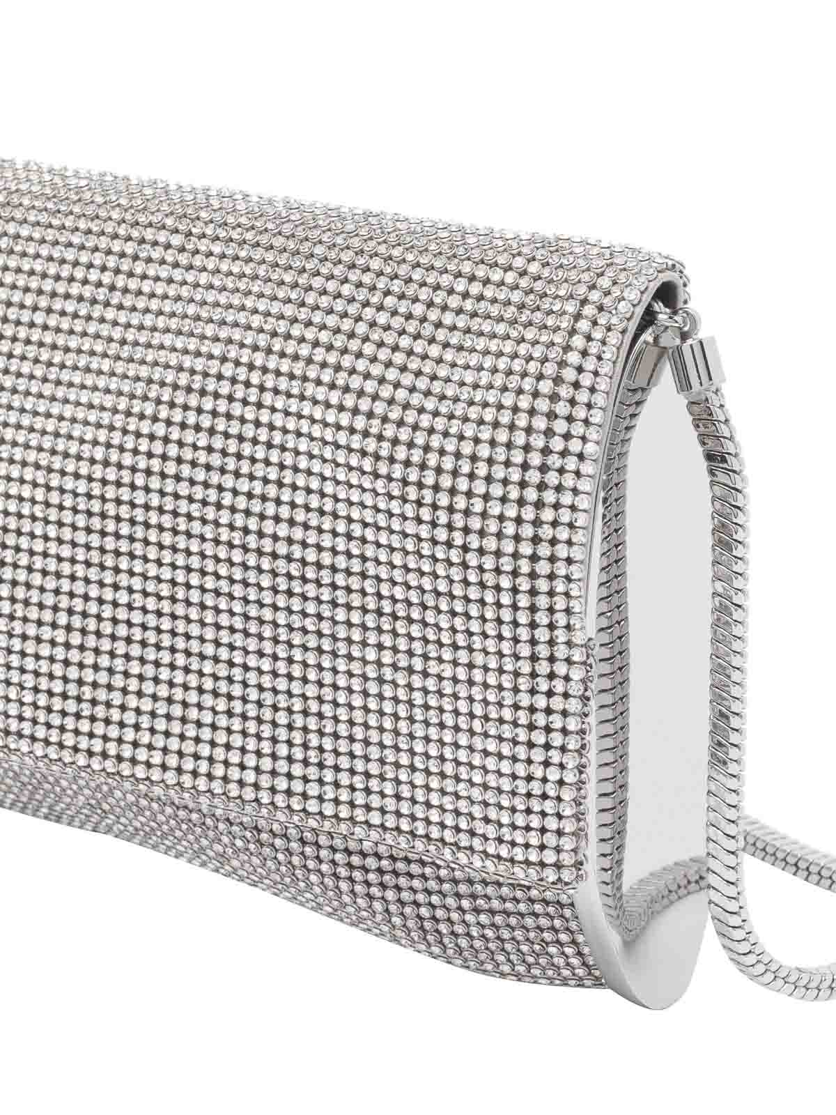 Benedetta Bruzziches Kate Crystal Crossbody Bag In Silver