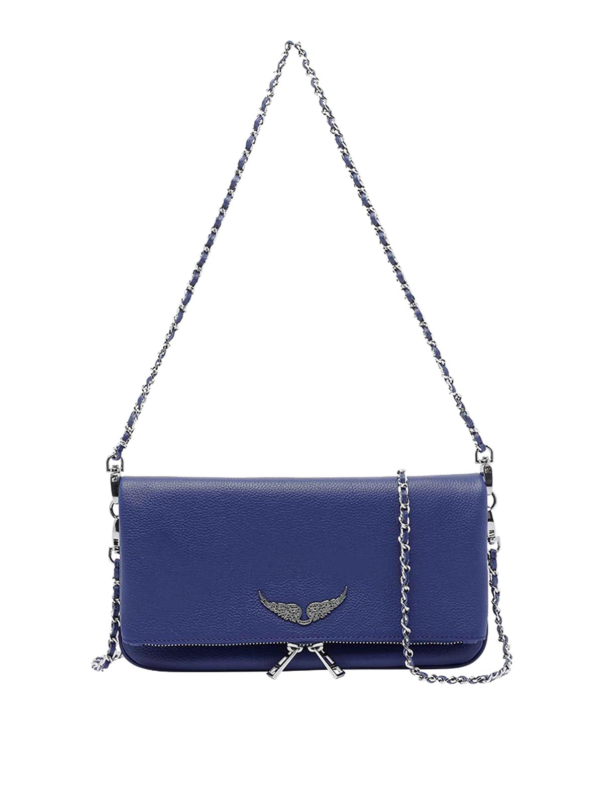 Zadig & Voltaire Rock Crossbody Bag Chain Strap In Blue