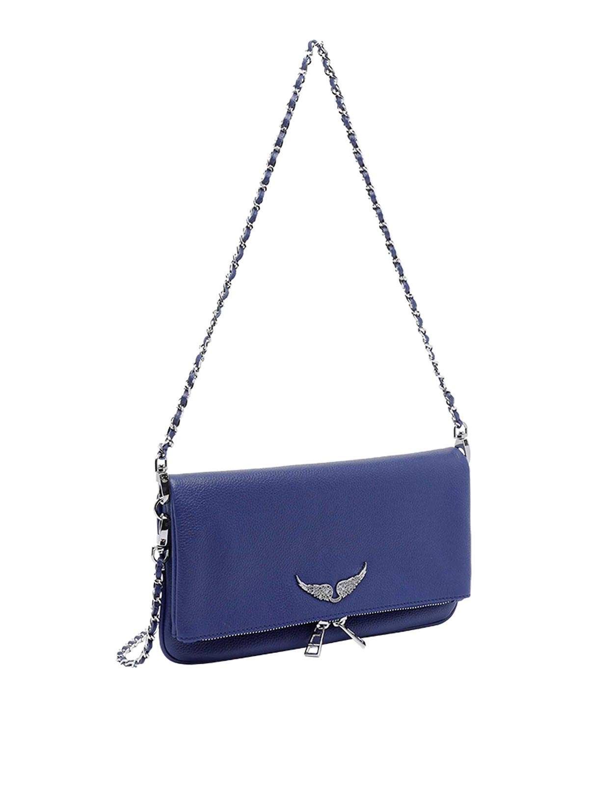 Zadig & Voltaire Rock Crossbody Bag Chain Strap In Blue