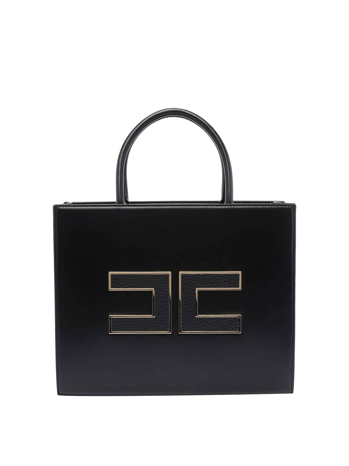 Elisabetta Franchi Logo Tote Bag In Black