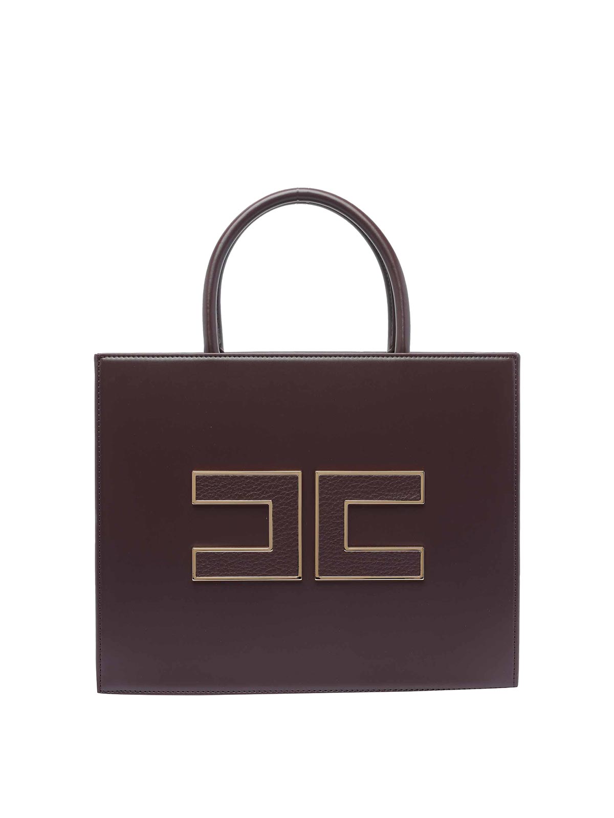 Elisabetta Franchi Logo Tote Bag In Purple