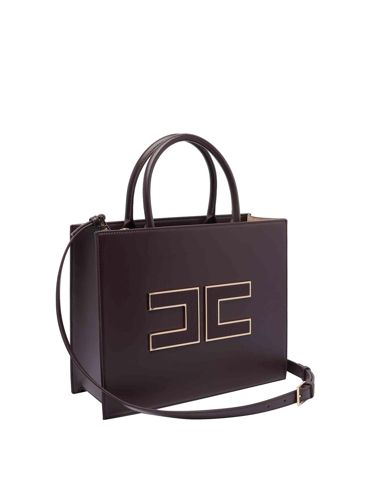 Elisabetta Franchi Logo Tote Bag In Purple