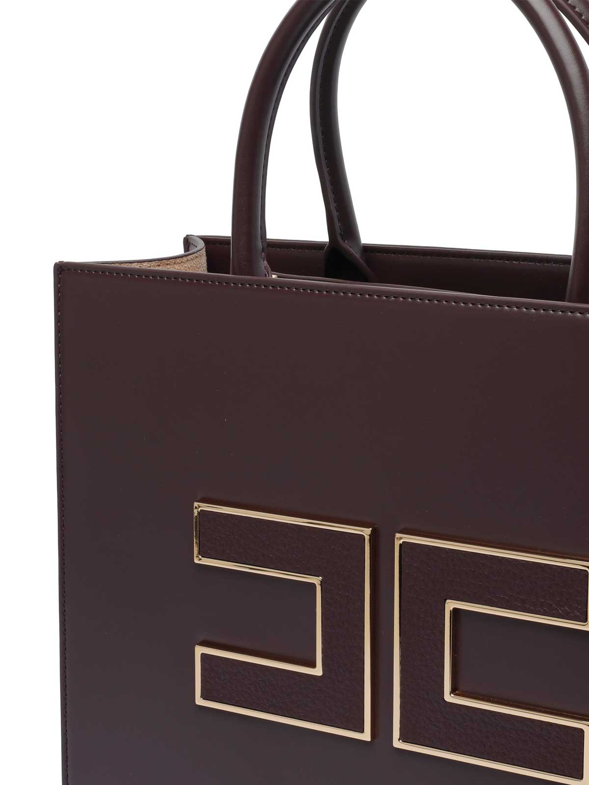 Elisabetta Franchi Logo Tote Bag In Purple