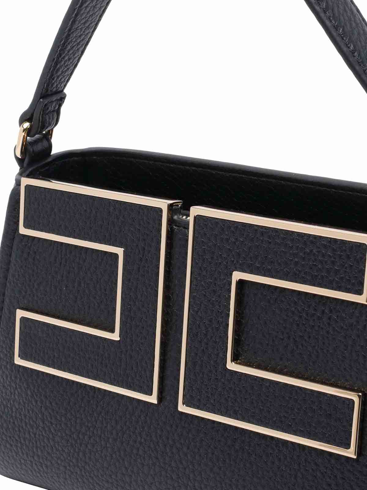 Elisabetta Franchi Logo Handbag In Black