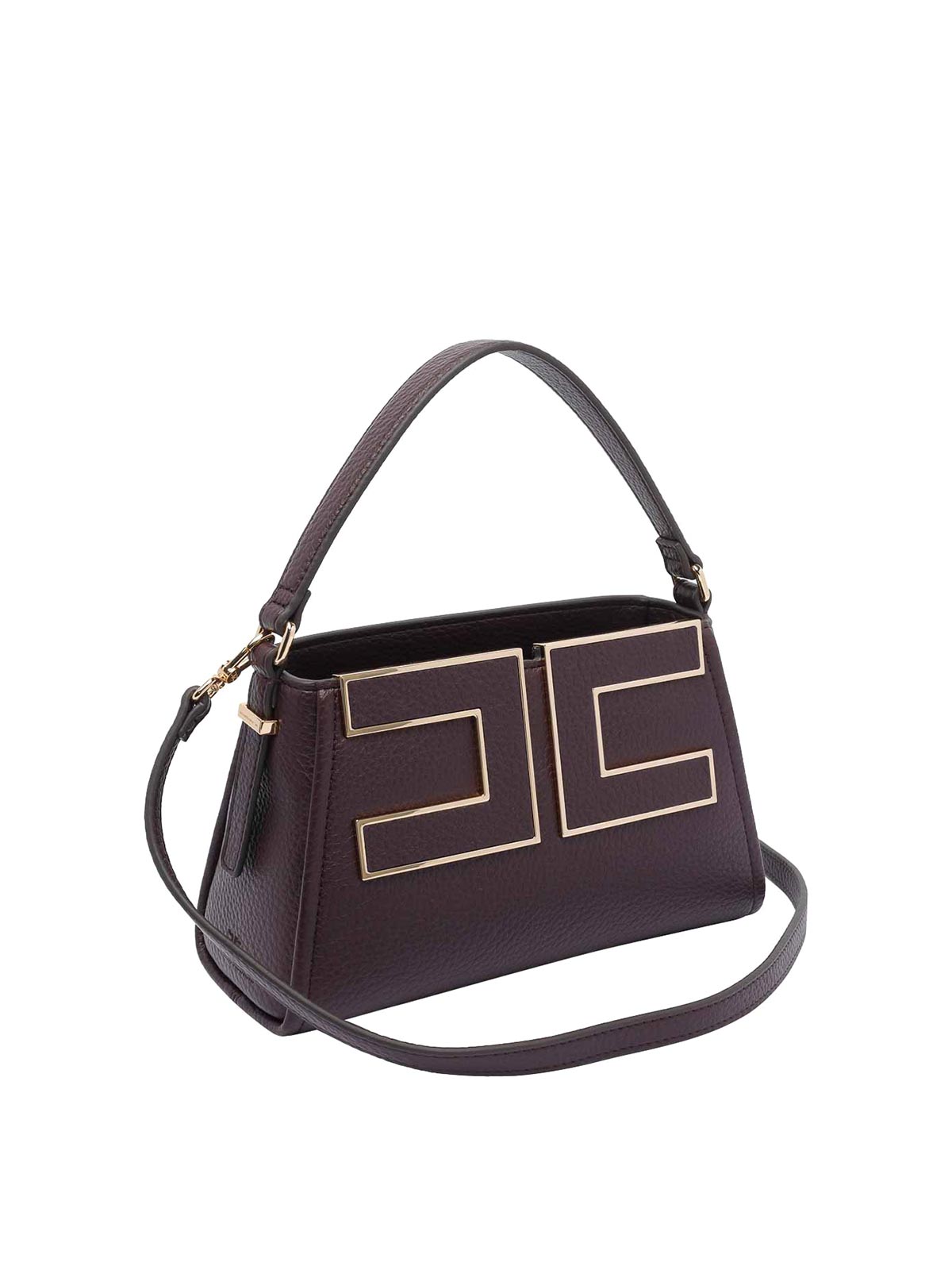 Elisabetta Franchi Logo Handbag In Brown