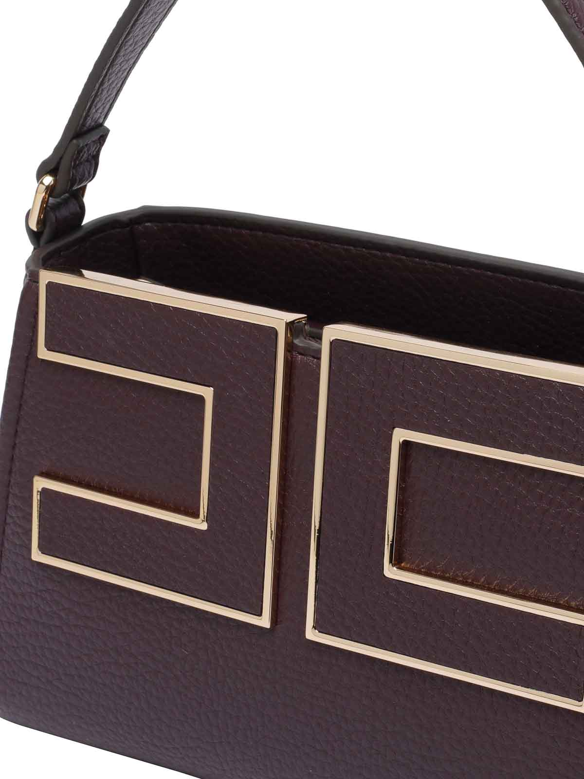 Elisabetta Franchi Logo Handbag In Brown