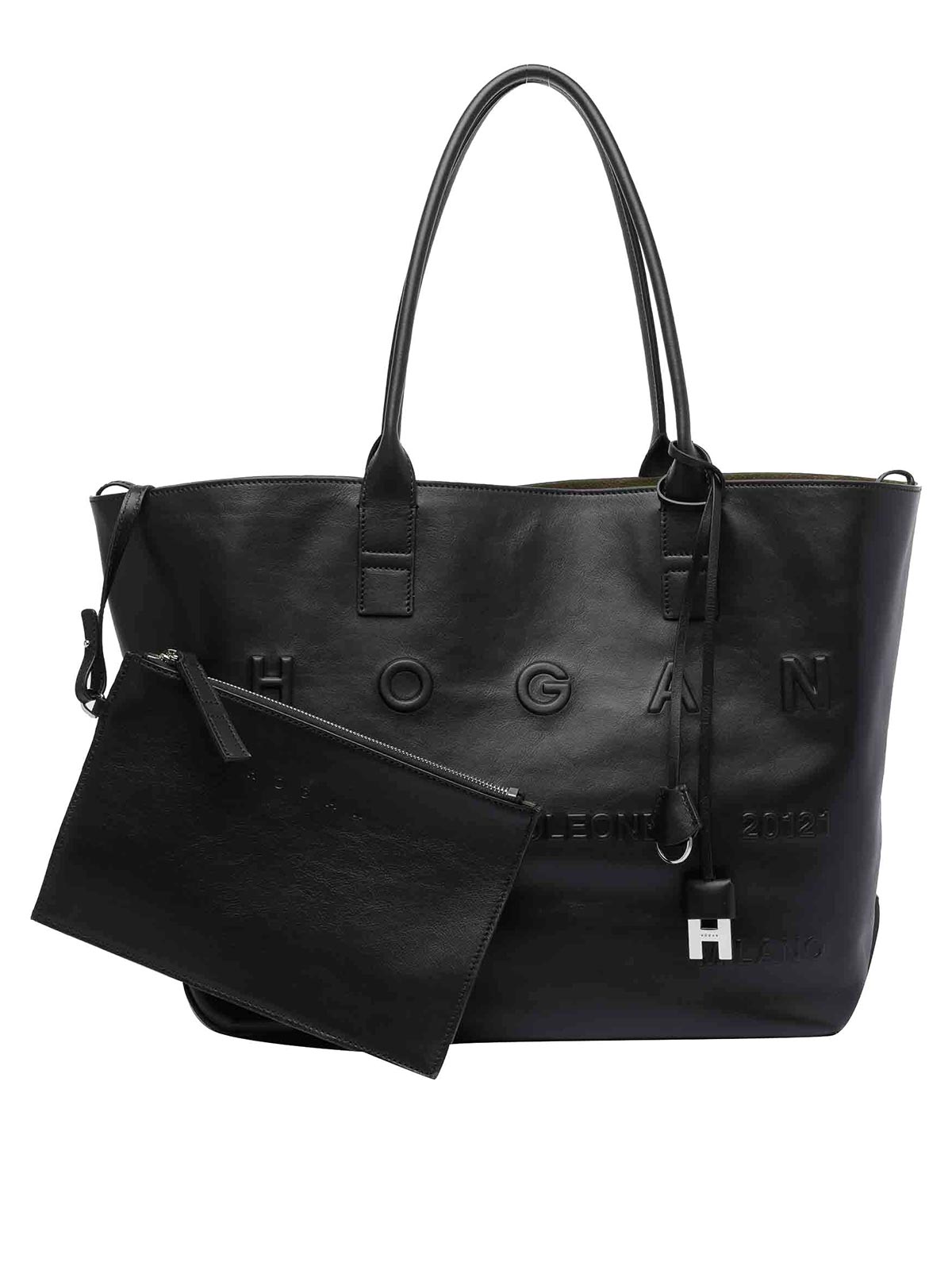 Hogan Script Medium Shopping Bag - Black | KBW01TA0300TZPB999