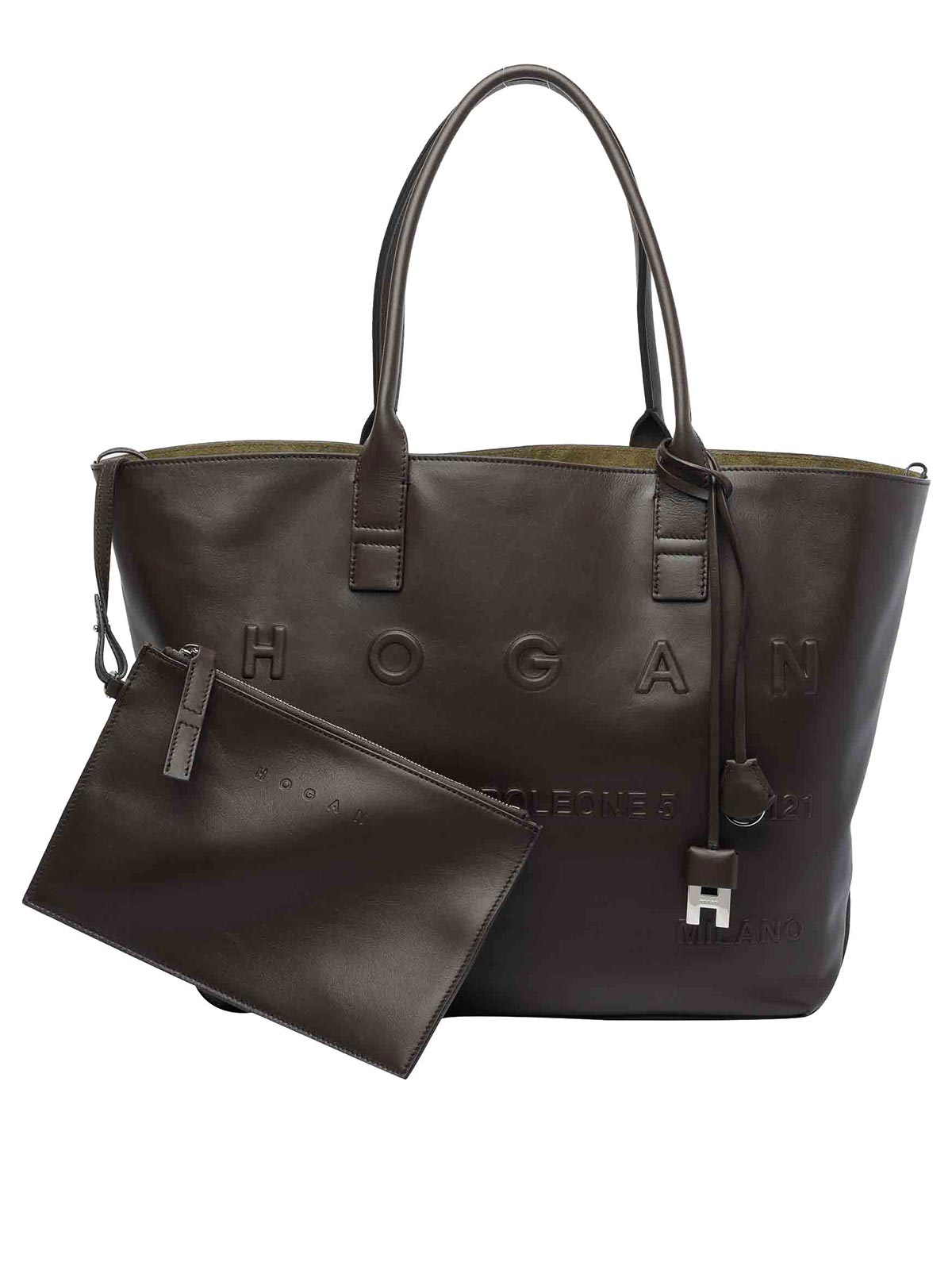 Hogan Script Medium Shopping Bag In Black