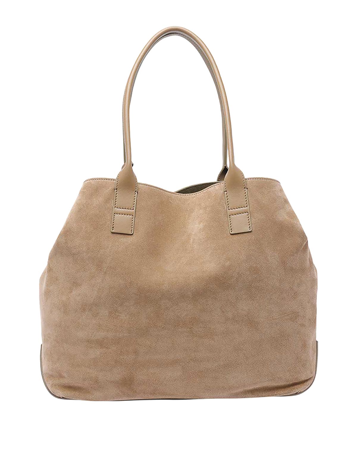 Hogan Medium Script Shopping Bag In Sand