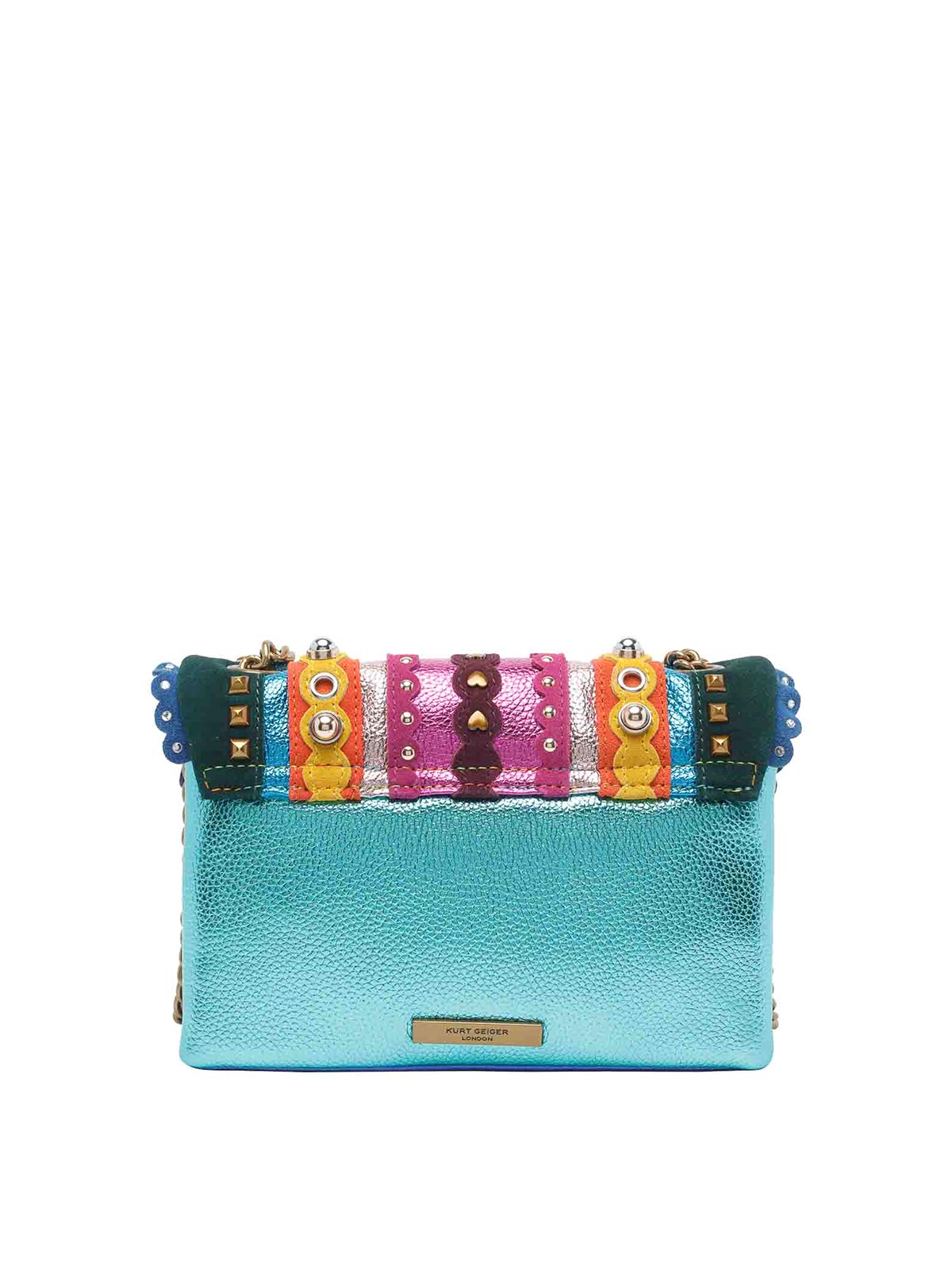 Kurt Geiger Womens Other Kensington Studs Leather Shoulder Bag In Multi