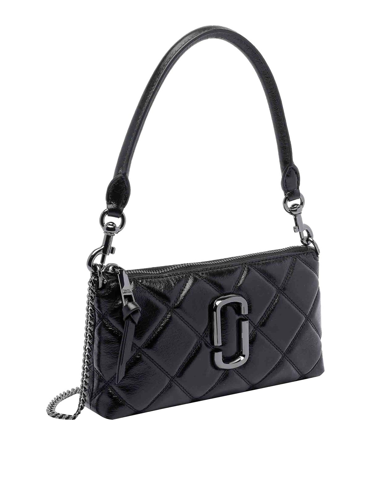Marc Jacobs The Quilted Snapshot Convertible Shoulder Bag In Black