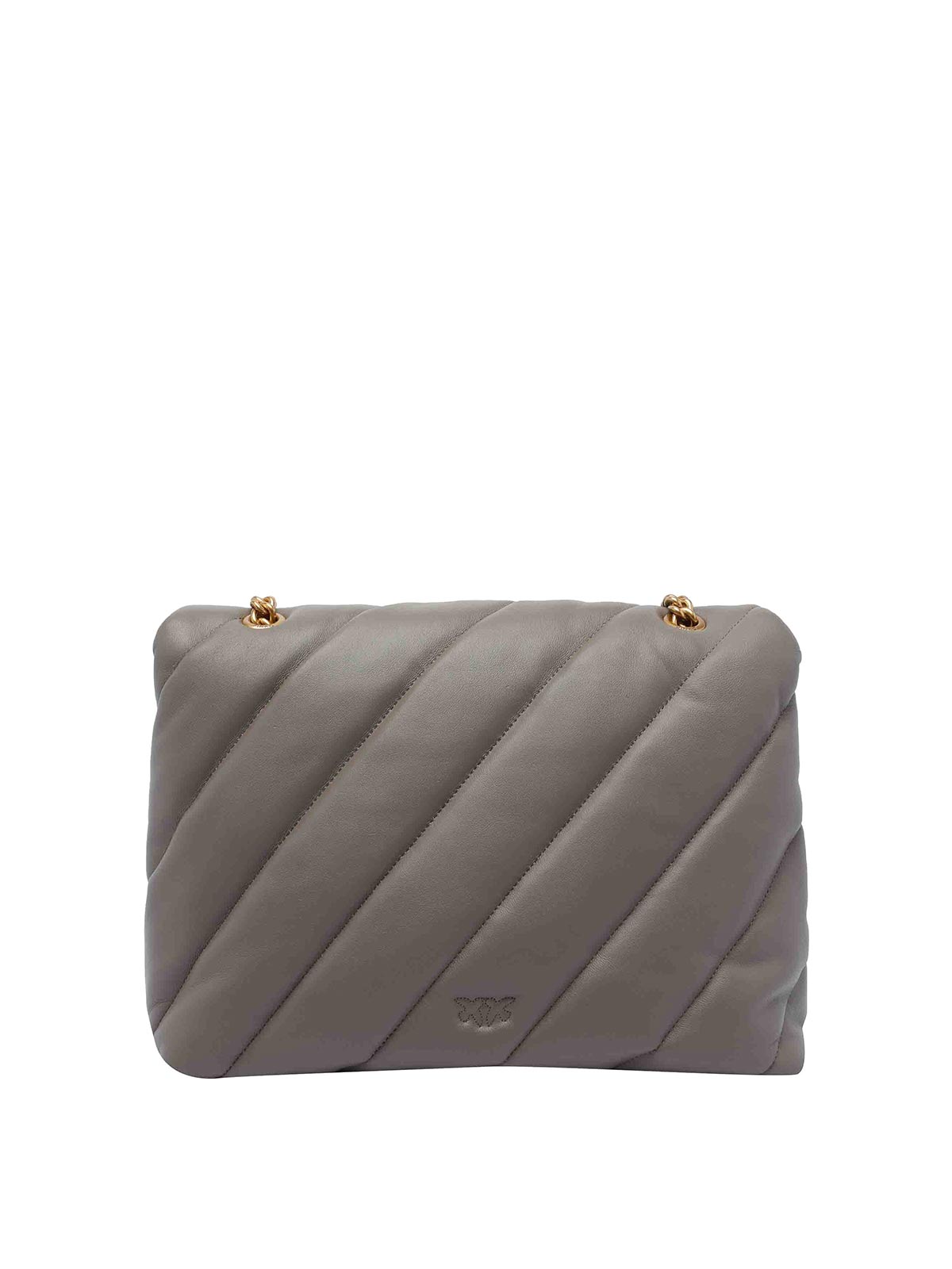 Pinko Big Love One Classic Puffer Crossbody Bag In Gray