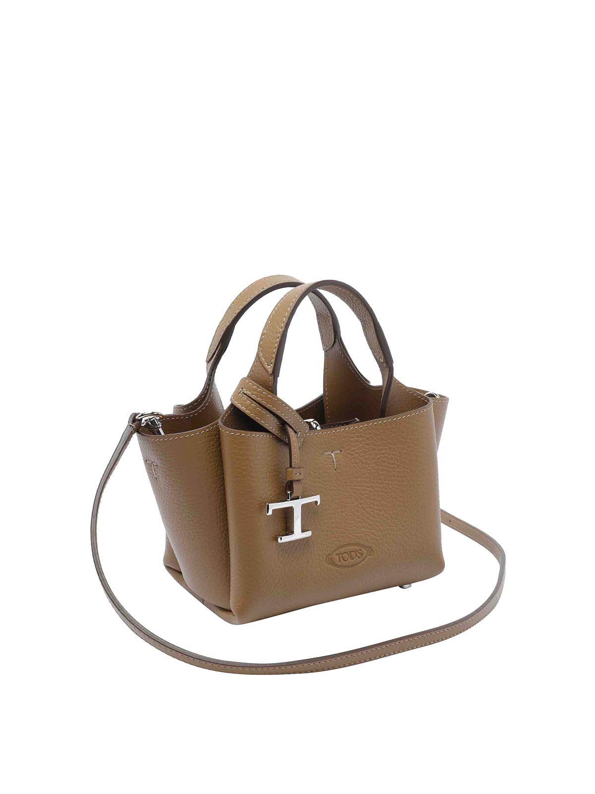 Tod's Logo-detail Leather Cross Body Bag In Brown