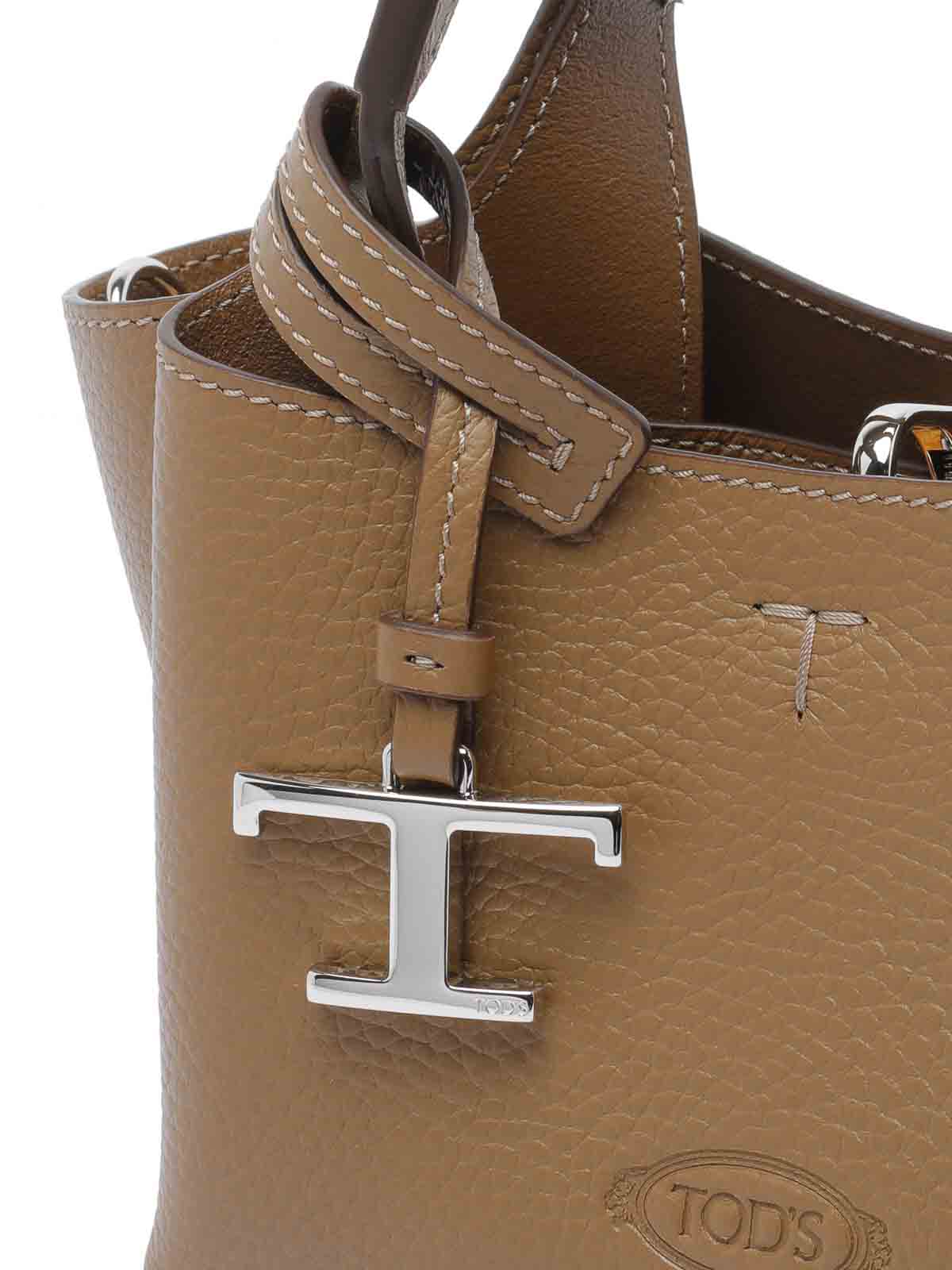 Tod's Logo-detail Leather Cross Body Bag In Brown