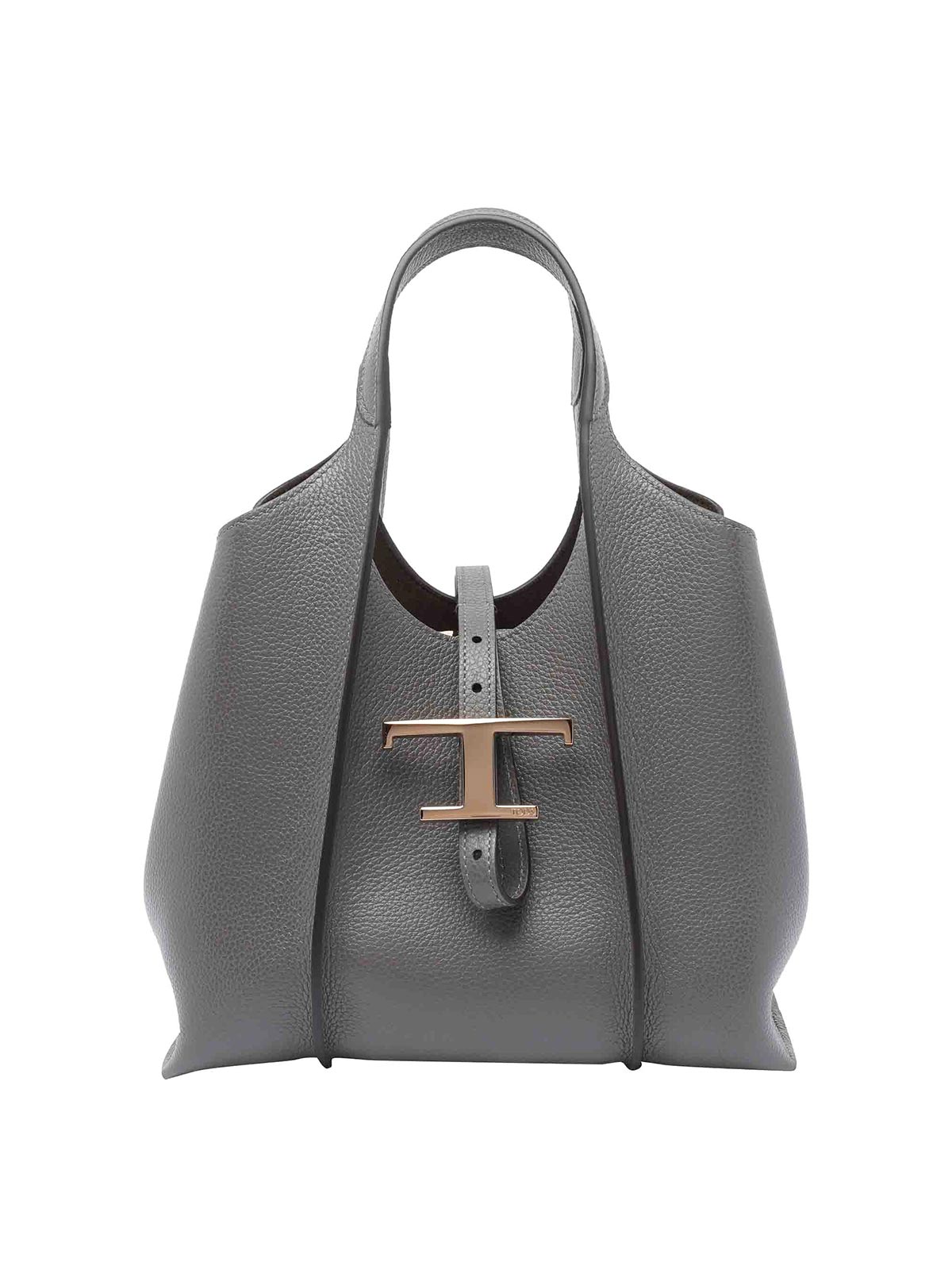 Tod's Mini Structured Tote Bag With Top Handle In Gray