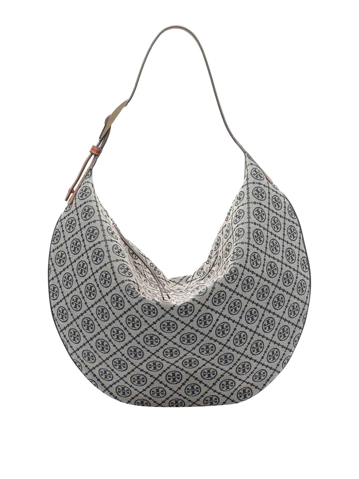 Tory Burch Balloon Small T Monogram Jacquard Shoulder Bag In Blue