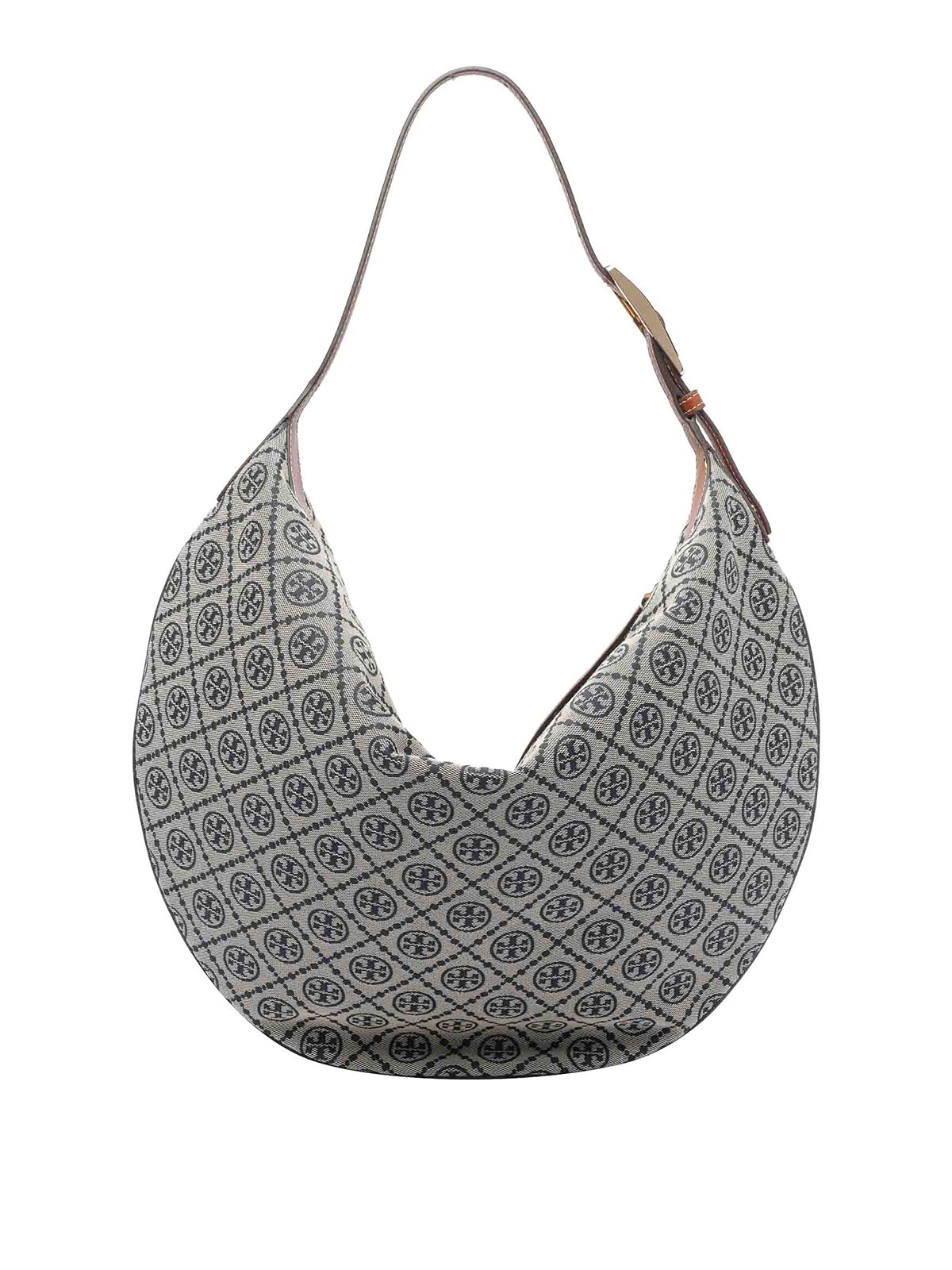 Tory Burch Balloon Small T Monogram Jacquard Shoulder Bag In Blue
