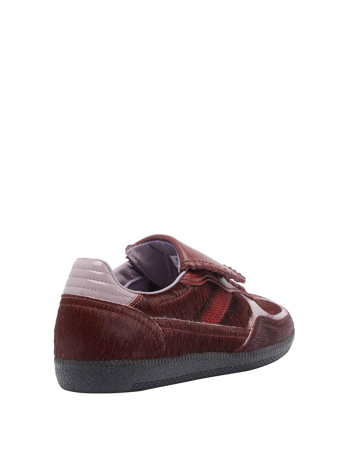 Alohas Soft Burgundy Leather Sneakers With Unique Closure In Black