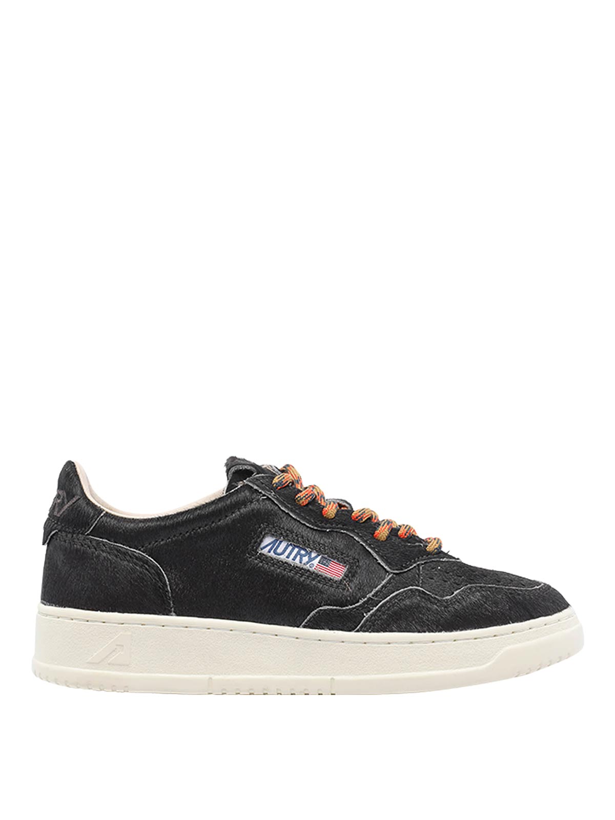 Autry Medalist Sneakers In Chocolate Pony Skin In Black
