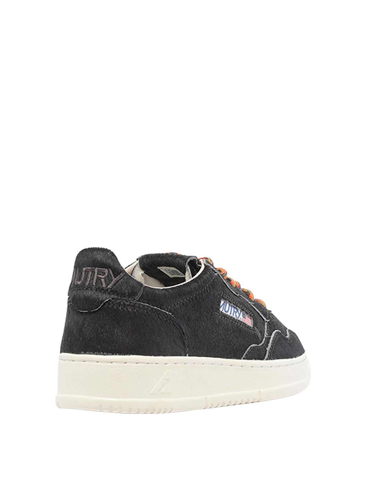 Autry Medalist Sneakers In Chocolate Pony Skin In Black