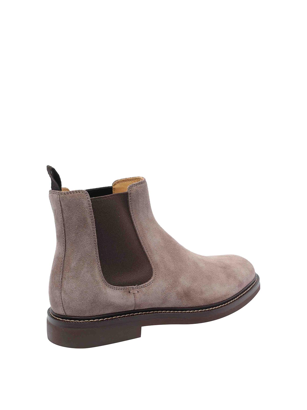 Brunello Cucinelli Suede Chelsea Boots In Sand