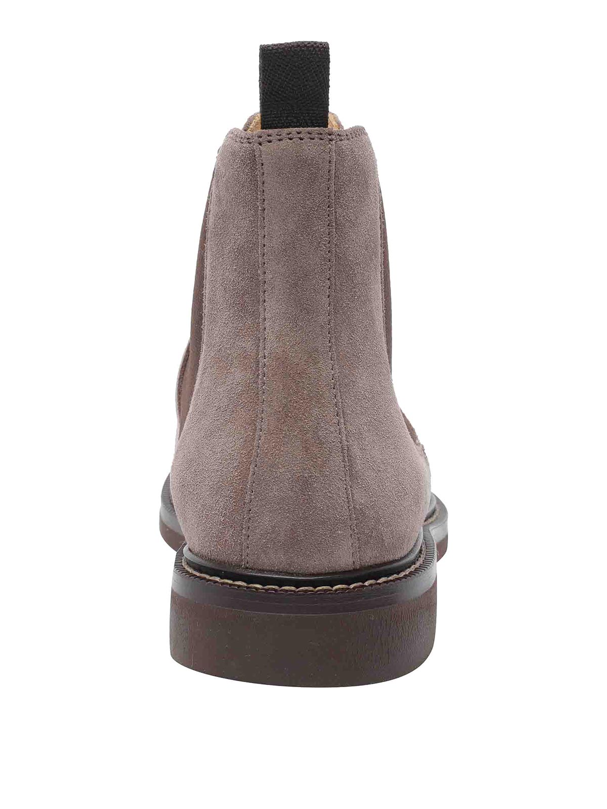 Brunello Cucinelli Suede Chelsea Boots In Sand