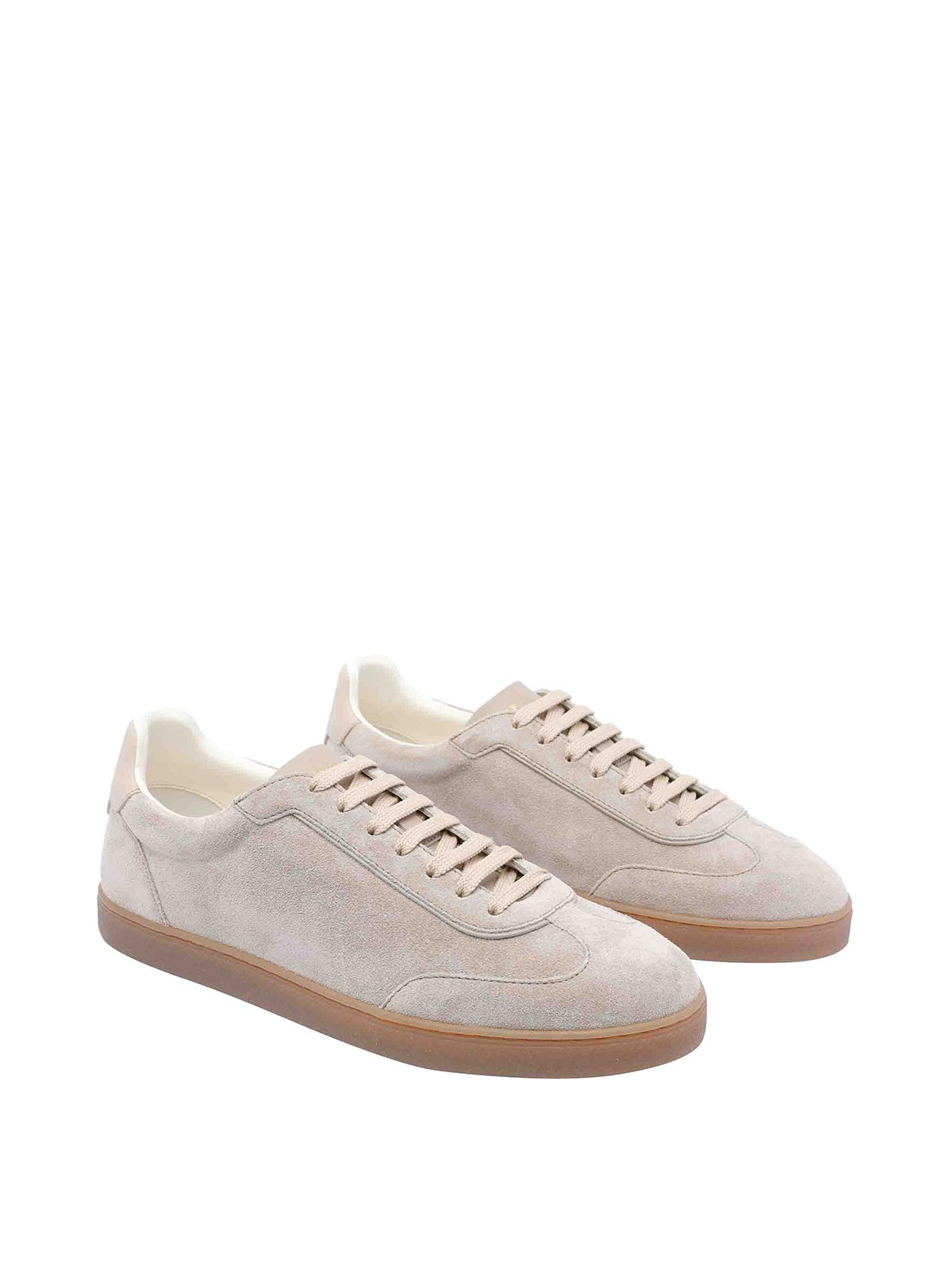 Brunello Cucinelli Leather-trimmed Suede Sneakers In Multi
